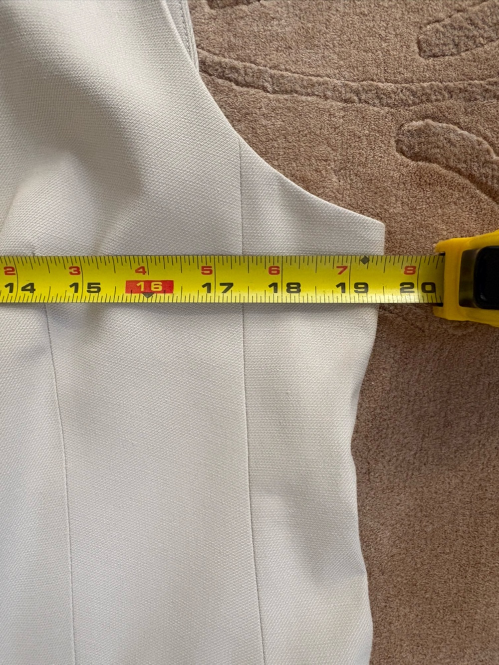 NWT, H&M Fully Lined Long Fitted Suit Vest in Woven Fabric, Light Beige, Size L - Picture 12 of 12